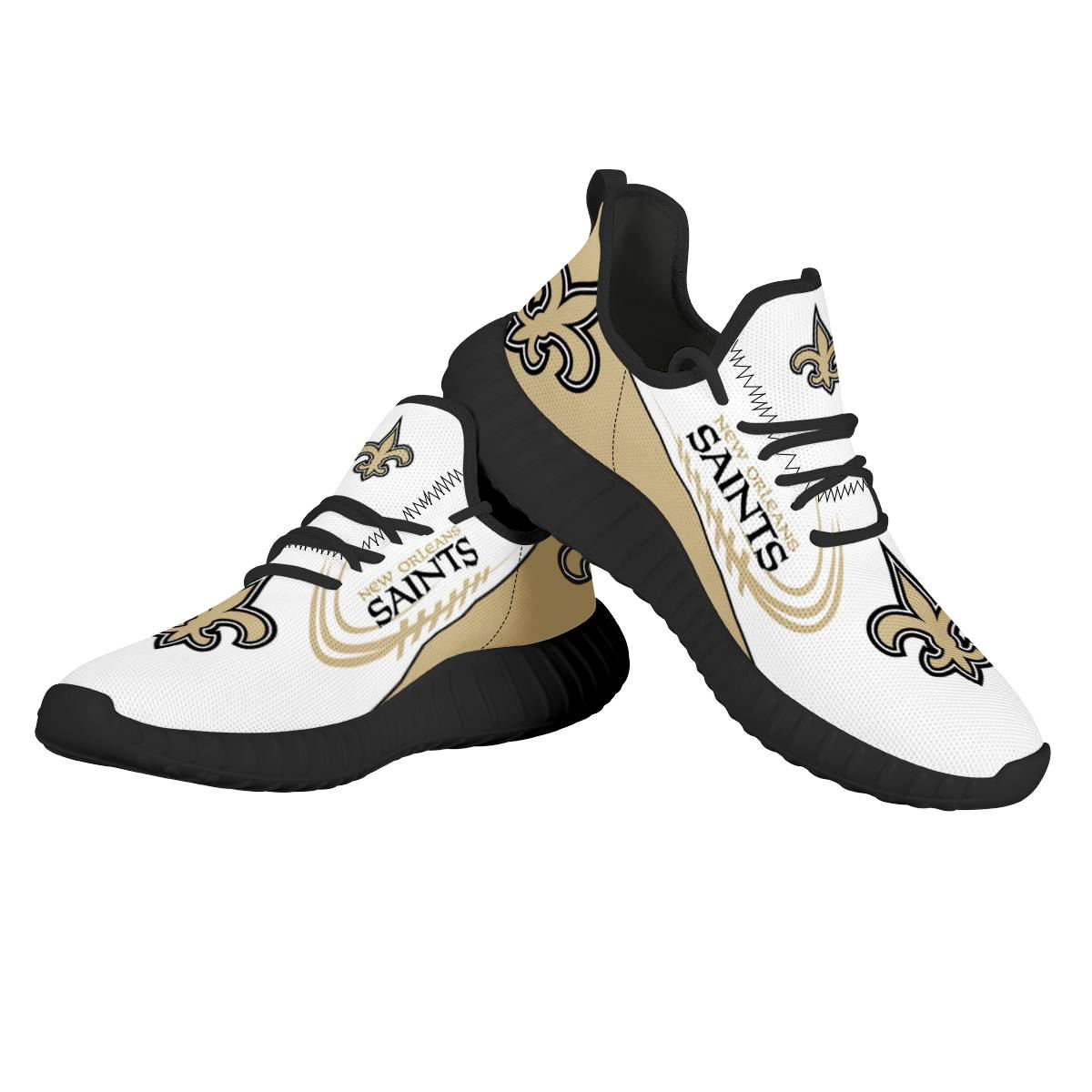 Women's NFL New Orleans Saints Mesh Knit Sneakers/Shoes 006